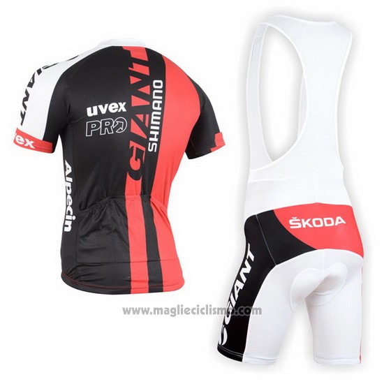 2015 Abbigliamento Ciclismo Giant Alpecin Rosso e Bianco Manica Corta e Salopette
